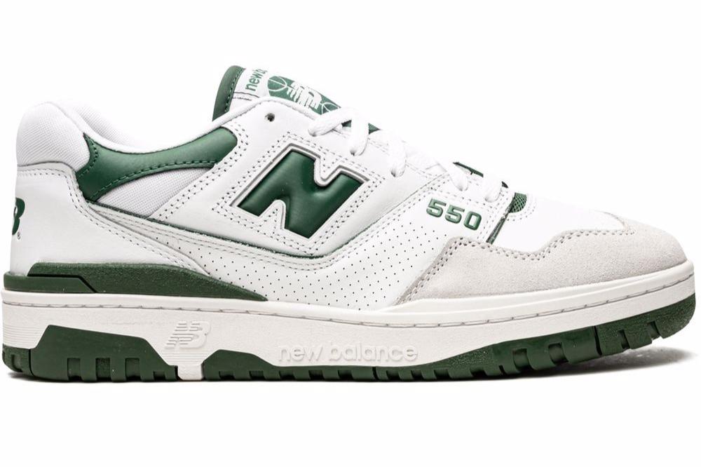 New Balance 550 White/Team Forest Green